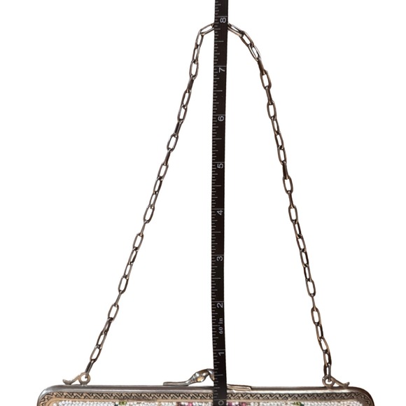 Vintage Beaded‎ 1920s Flapper Bag Purse Floral Wreath Antique Art Deco Style 7x9 - Picture 9 of 9